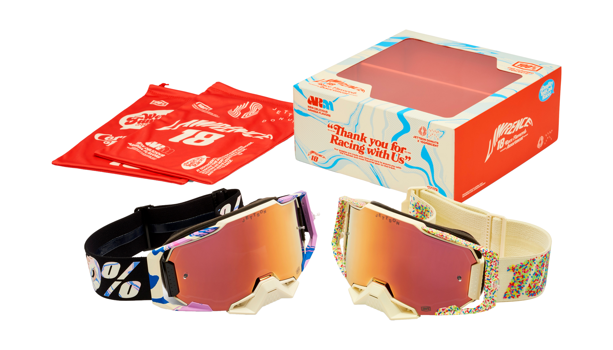 100% Crossbril Armega Donut Jett Lawrence - Spiegel Multi Lens - 2 Stuks