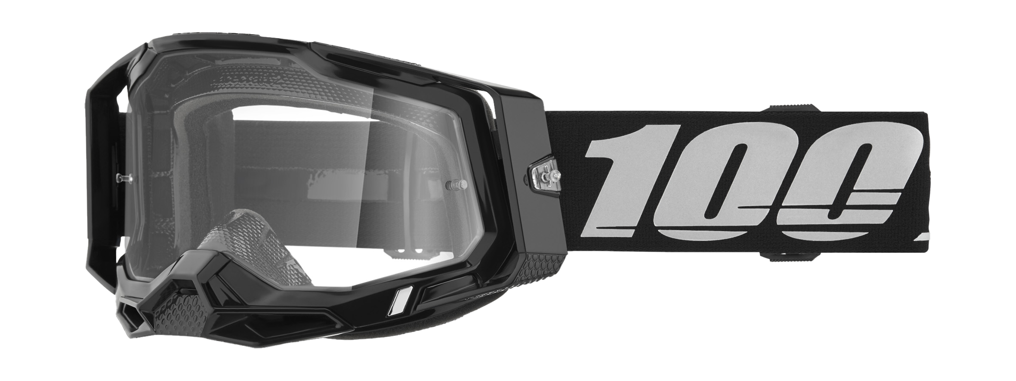 100% Crossbril Racecraft 2 Black - Clear Lens