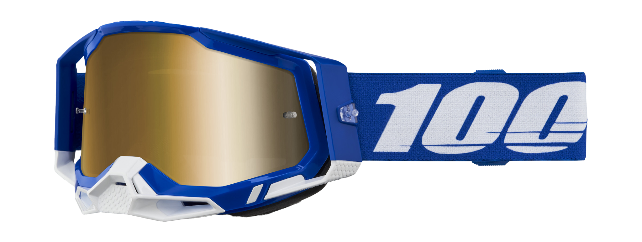 100% Crossbril Racecraft 2 Blue - Spiegel True Goud Lens