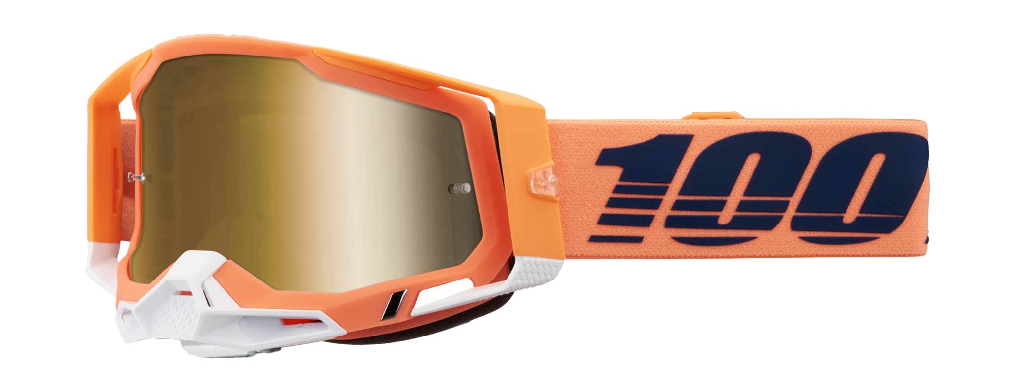 100% Crossbril Racecraft 2 Coral - Spiegel True Goud Lens