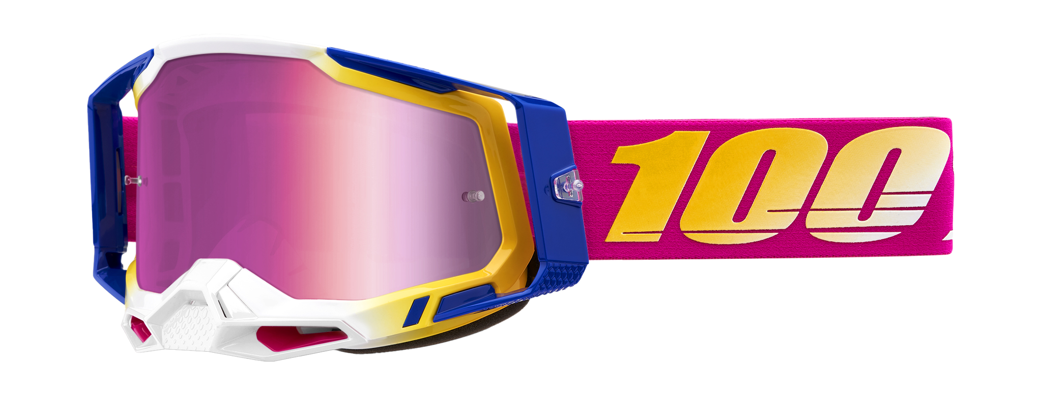 100% Crossbril Racecraft 2 Mission - Spiegel Roze Lens