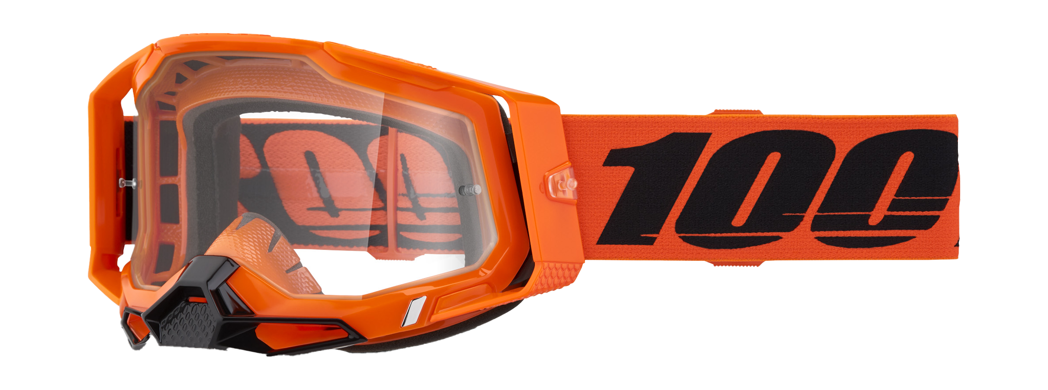 100% Crossbril Racecraft 2 Neon Orange - Clear Lens