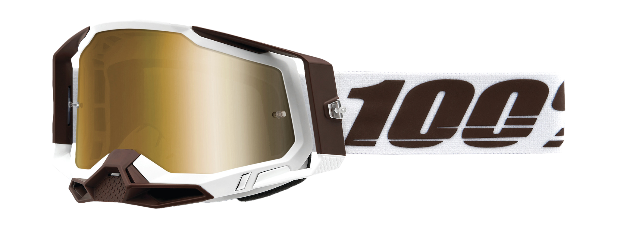 100% Crossbril Racecraft 2 Snowbird - Spiegel True Goud Lens