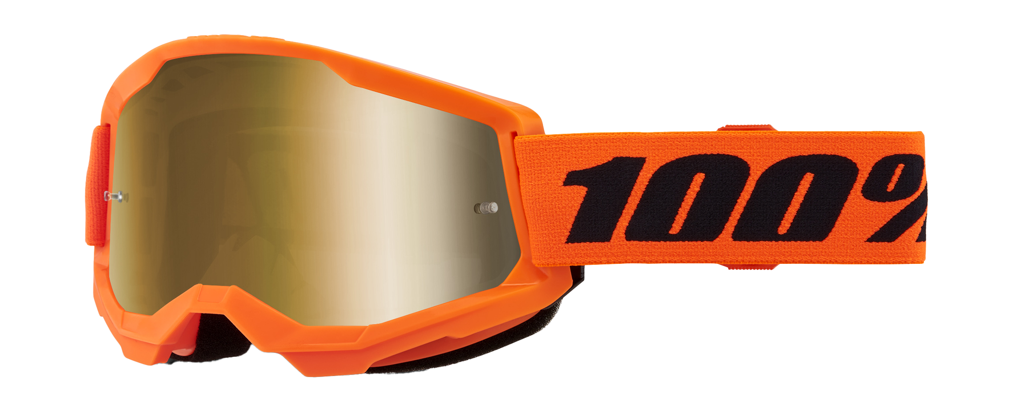 100% Crossbril Strata 2 Neon Orange - Spiegel True Goud Lens