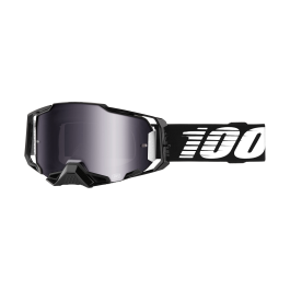 100% Motocross Goggle Armega Black - Mirror Silver Flash
