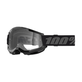 100% Motocross Goggle Strata 2 Black - Clear