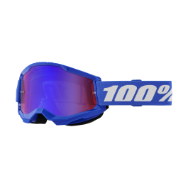 100% Motocross Goggle Strata 2 Blue - Mirror Red / Blue