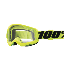 100% Motocross Goggle Strata 2 Fluo Yellow - Clear