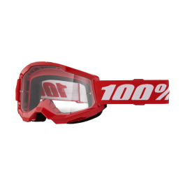 100% Crossbril Strata 2 Red - Clear Lens