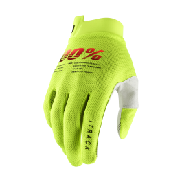 100% Youth Motocross Gloves iTrack - Fluo Yellow