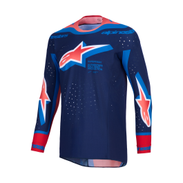 Alpinestars Cross Shirt 2026 Supertech Vista - Donker Navy / Hot Coral / Cobalt