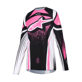 Alpinestars Women Motocross Jersey 2026 Techstar Nomur - Black / White / Fuchsia