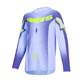 Alpinestars Kinder Cross Shirt 2026 Supertech Scenz - Paars / Fluo Geel